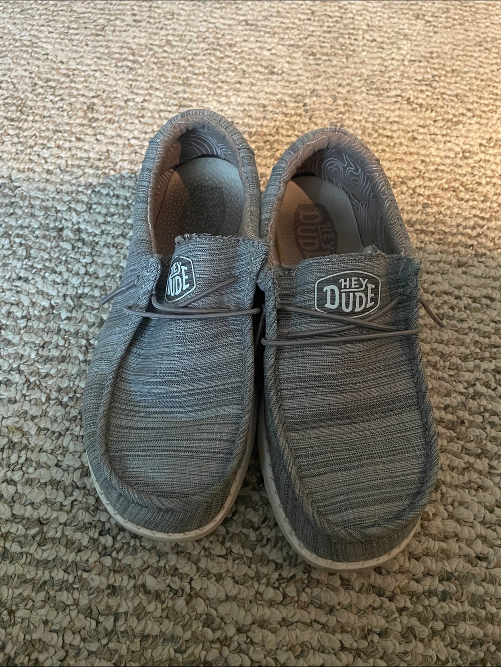 Hey Dude Charcoal Gray Textured Slip-On Sneakers